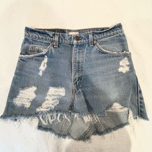 LF Custom Vintage 70’s Levi's Distressed Denim Mini Skirt